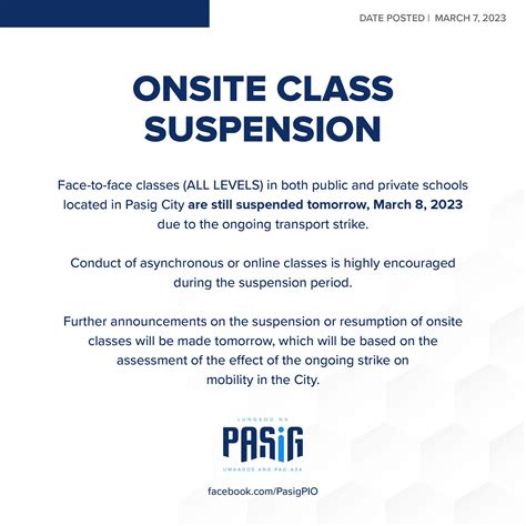 class suspension pasig